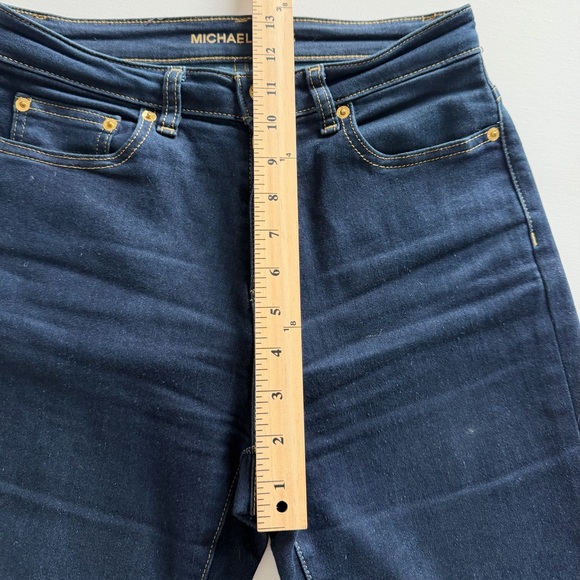 Michael Kors Dark Wash Straight Leg Jeans Mid Rise Stretch Denim size 4 - Picture 10 of 11